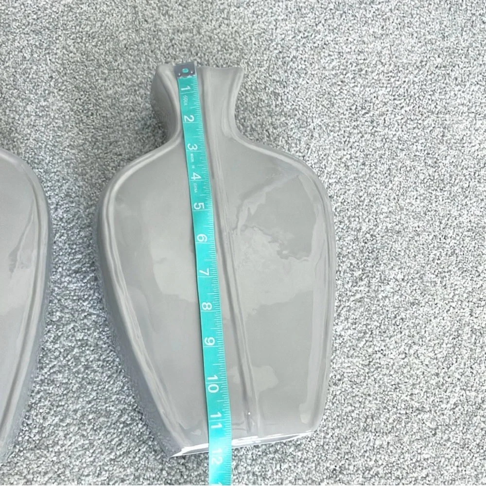 Two Gray Target Vases